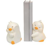 Bookends Ducks Decorative Book termina 2 pezzi di cartone animato Abbassino Abbassino un unico Libro di Resin Book Tort Holdper per la scrivania Decor in libreria per casa