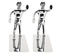 Bookends Supports Decorative Book Ends Stand Metal Cartoon Human Shape Shelves Home Office Organizer Iron 18.3 x 7 x 15.5cm 2Pcs
