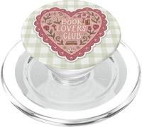 Bookish Book Lovers Club Bookworm Aesthetic Cute Pink Heart PopSockets PopGrip per MagSafe