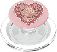 Bookish Book Lovers Club Bookworm Aesthetic Cute Pink Heart PopSockets PopGrip per MagSafe