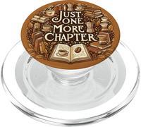 Bookish Brown Just One More Chapter Coffee & Book Reading PopSockets PopGrip per MagSafe