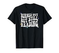 Bookish Burned out But Still Reading Retro Book Club Maglietta
