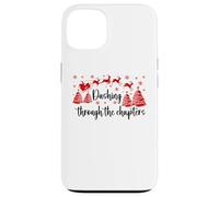 Bookish Christmas Books Lover Santa Reading One More Chapter Custodia per iPhone 13