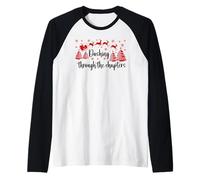 Bookish Christmas Books Lover Santa Reading One More Chapter Maglia con Maniche Raglan