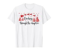 Bookish Christmas Books Lover Santa Reading One More Chapter Maglietta