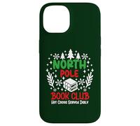 Bookish Christmas North Pole Book Club Hot Cocoa Reading Era Custodia per iPhone 14