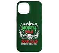 Bookish Christmas North Pole Book Club Hot Cocoa Reading Era Custodia per iPhone 15
