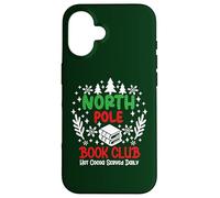 Bookish Christmas North Pole Book Club Hot Cocoa Reading Era Custodia per iPhone 16