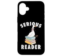 bookish club Silly Serious, lettore di libri divertente regalo di lettura Custodia per iPhone 16 Plus