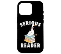 bookish club Silly Serious, lettore di libri divertente regalo di lettura Custodia per iPhone 16 Pro