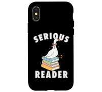 bookish club Silly Serious, lettore di libri divertente regalo di lettura Custodia per iPhone X/XS