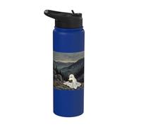 Bookish Ghost Reading Book Mountain Halloween Scene Stainless Steel Insulated Water Bottle