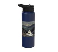 Bookish Ghost Reading Book Mountain Halloween Scene Stainless Steel Insulated Water Bottle