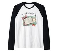Bookish Girly Accogliente Tea da Lettura Cottagecore Vibes Maglia con Maniche Raglan
