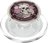 Bookish Leave Me Alone I'm Reading Book Lover Floral Skull PopSockets PopGrip per MagSafe