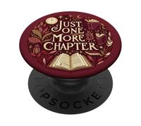 Bookish Reading Book Lover Dark Red Just One More Chapter PopSockets PopGrip Adesivo