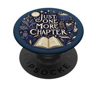 Bookish Reading Book Lover Navy Blue Just One More Chapter PopSockets PopGrip Adesivo