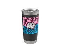 Bookish Retro Reader Adoring The Spoiler Graphic Bicchiere termico in acciaio inox doppia parete