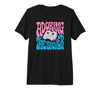 Bookish Retro Reader Adoring The Spoiler Graphic Maglietta Premium