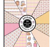 Bookish Scrapbook Paper: Book Themed Decorative Craft Paper. 8.5 x 8.5 inches, 12 styles, 24 double-sided sheets.