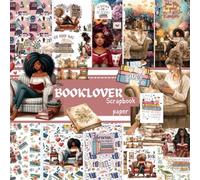BOOKLOVER SCRAPBOOK PAPER: This is a Double sided craft paper, used in DIY junk journals, Decoupage, Ephemera, Origami, Collage, mixed media art