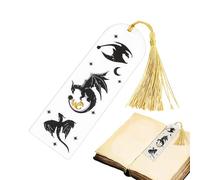 Bookmark - Dragon Bookmark | Acrylic Bookmark | Creative Bookmark With Tassel, Small Book Mark For Adults And Kids, Cool Bookmark Accessories, Four Wing Acrylic Bookmark With Tassel For Book Lovers