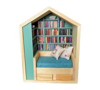 Booknook Kits - Kit in miniatura Booknook, piccola casa biblioteca, mondo in legno, decorazione in legno fatta a mano, artigianato creativo per soggiorno camera da letto