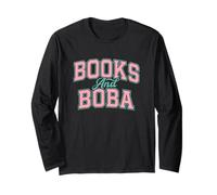 Books And Boba Design Cozy Reading Aesthetic Book Lover Boba Maglia a Manica
