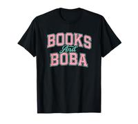 Books And Boba Design Cozy Reading Aesthetic Book Lover Boba Maglietta