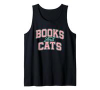Books And Cat Design Cozy Reading Aesthetic Book Lover Cat Canotta