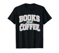 Books And Coffee Cozy Reader Typography Pastel Design Maglietta