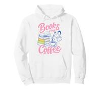 Books And Coffee Reading Lover Bookish Cafe Aesthetic Felpa con Cappuccio