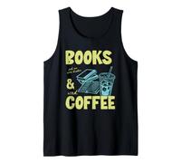 Books And Iced Coffee Bookish Book Lover Reader Bookworm Canotta