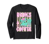 Books And Iced Coffee Bookish Book Lover Reader Bookworm Maglia a Manica