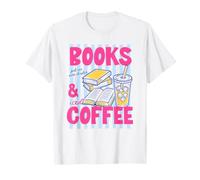 Books And Iced Coffee Bookish Book Lover Reader Bookworm Maglietta