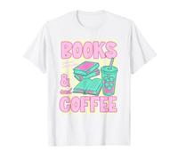 Books And Iced Coffee Bookish Book Lover Reader Bookworm Maglietta