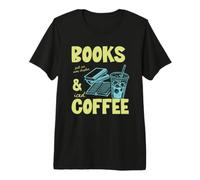 Books And Iced Coffee Bookish Book Lover Reader Bookworm Maglietta Premium