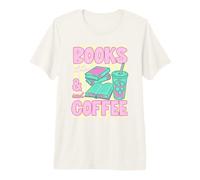 Books And Iced Coffee Bookish Book Lover Reader Bookworm Maglietta Premium