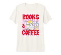 Books And Iced Coffee Bookish Book Lover Reader Bookworm Maglietta Premium