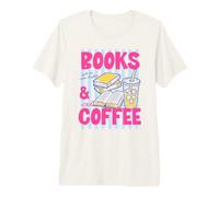 Books And Iced Coffee Bookish Book Lover Reader Bookworm Maglietta Premium