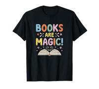 Books Are Magic - Whimsical Retro Libreria Maglietta