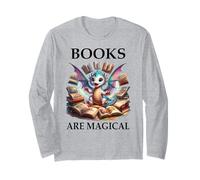 Books Are Magical Dragon Book Lover Read Books Happy Dragons Maglia a Manica