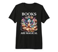 Books Are Magical Dragon Book Lover Read Books Happy Dragons Maglietta Premium