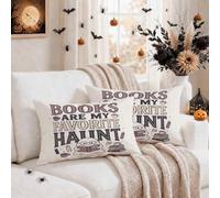 Books are My Favorite Haunt Ghost, federa per cuscino, 30,5 x 50,8 cm, set