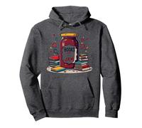 Books Are My Jam, Stravagante Regalo per Lettori di Libri Felpa con Cappuccio, Unisex per Adulti, Grigio Scuro, M