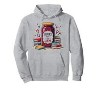 Books Are My Jam, Stravagante Regalo per Lettori di Libri Felpa con Cappuccio, Unisex per Adulti, Grigio Melange, M