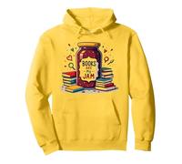 Books Are My Jam, Stravagante Regalo per Lettori di Libri Felpa con Cappuccio, Unisex per Adulti, Limone, M