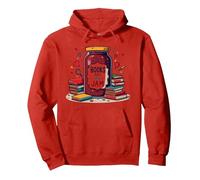Books Are My Jam, Stravagante Regalo per Lettori di Libri Felpa con Cappuccio, Unisex per Adulti, Rosso, M