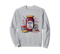 Books Are My Jam, Stravagante Regalo per Lettori di Libri Felpa, Unisex per Adulti, Grigio Melange, M
