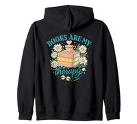 Books Are My Therapy - Cozy Cottagecore Reading Tee Felpa con Cappuccio